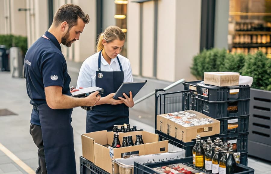 Espacio comercial moderno equipado con mobiliario e insumos.